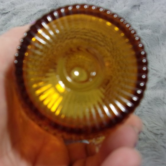 COPY - H-78 VINTAGE PILGRIM GLASS AMBER CREAMER PITCHER  DIAMOND EMBOSSED - Picture 6 of 8